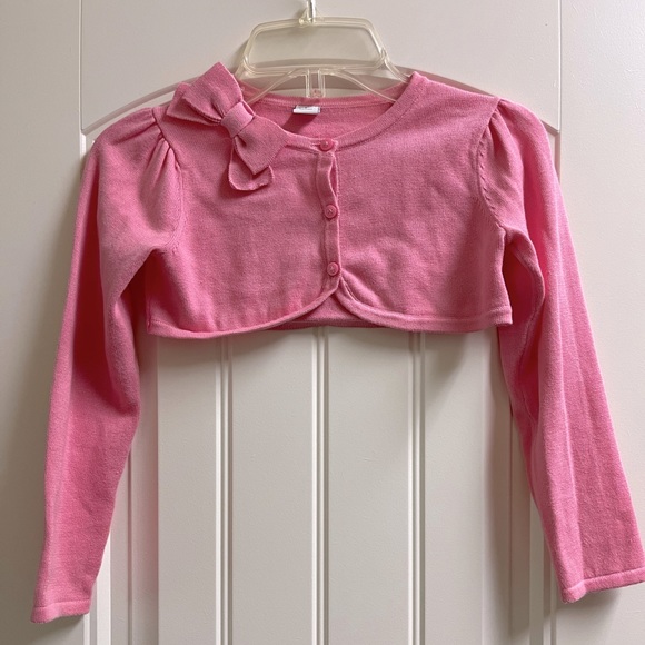 LIKE NEW Janie and Jack pink cropped cardigan - Picture 1 of 3